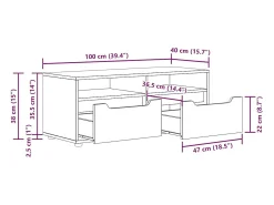 Móvel De Tv|vidaxl Móvel TV VISNES derivados de madeira 100x40x38 cm Preto