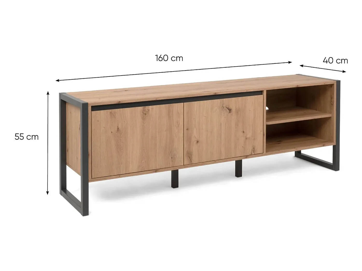 Móvel TV 160x55x40 cm antracite natural^ Móvel De Tv