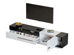 Móvel De Tv*Hauss Spole Móvel TV 170x38x42,3 cm com gaveta, porta e prateleira aberta, + preto Branco