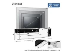 Móvel De Tv*Hauss Spole Móvel TV 170x38x42,3 cm com gaveta, porta e prateleira aberta, + preto Branco