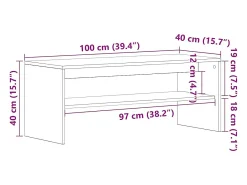Móvel De Tv*vidaxl Móvel TV 100x40x40 cm derivados de madeira carvalho artisiano Castanho