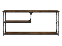 New Móvel TV 103x38x46,5 cm derivados madeira/aço carvalho fumado PT195416 Castanho