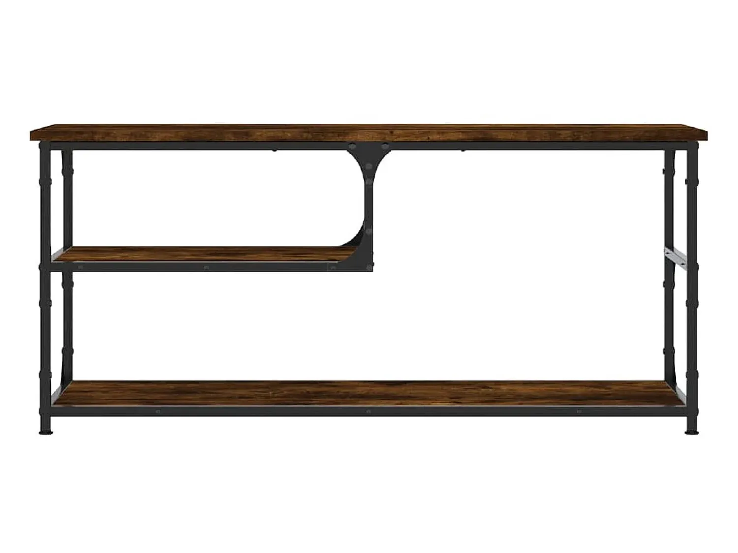 New Móvel TV 103x38x46,5 cm derivados madeira/aço carvalho fumado PT195416 Castanho