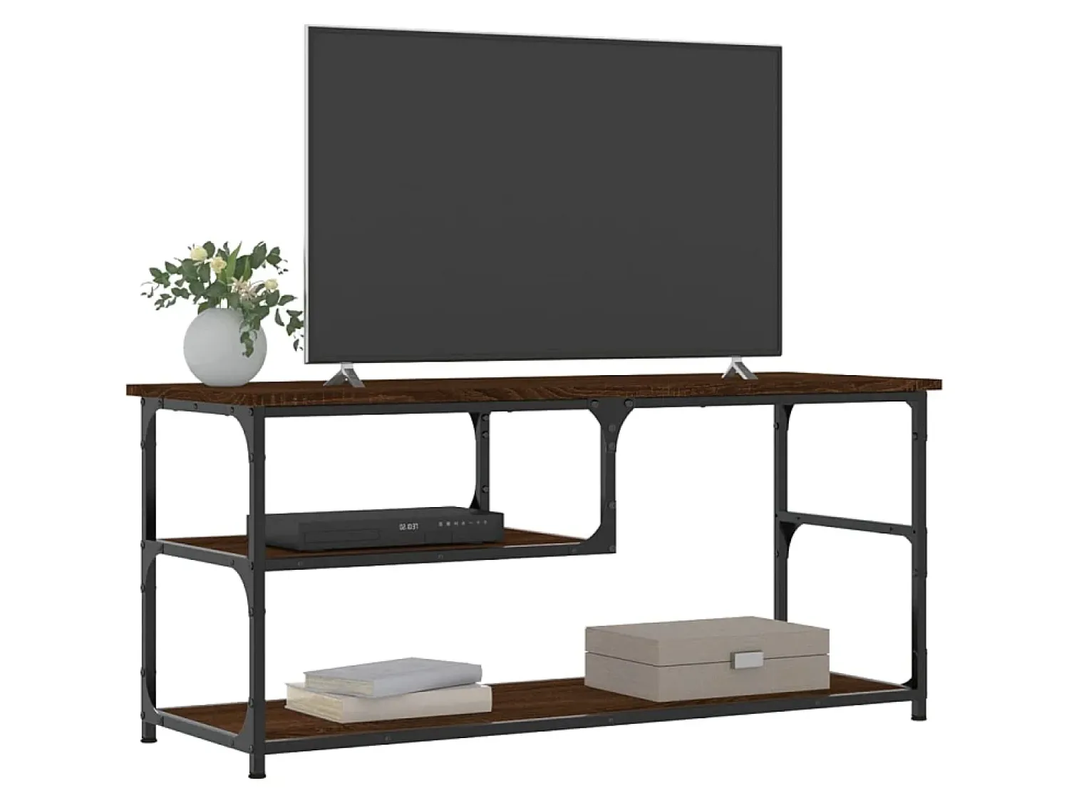Móvel TV 103x38x46,5 cm derivados madeira/aço carvalho PT743275 Castanho