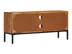 Móvel TV 110x30x50 madeira acácia maciça mel e cinza PT491379^ Móvel De Tv