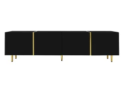 Móvel De Tv* Móvel TV 170x35x46cm - Móvel 4 portas brilhante - moderno e simples - MDF Preto