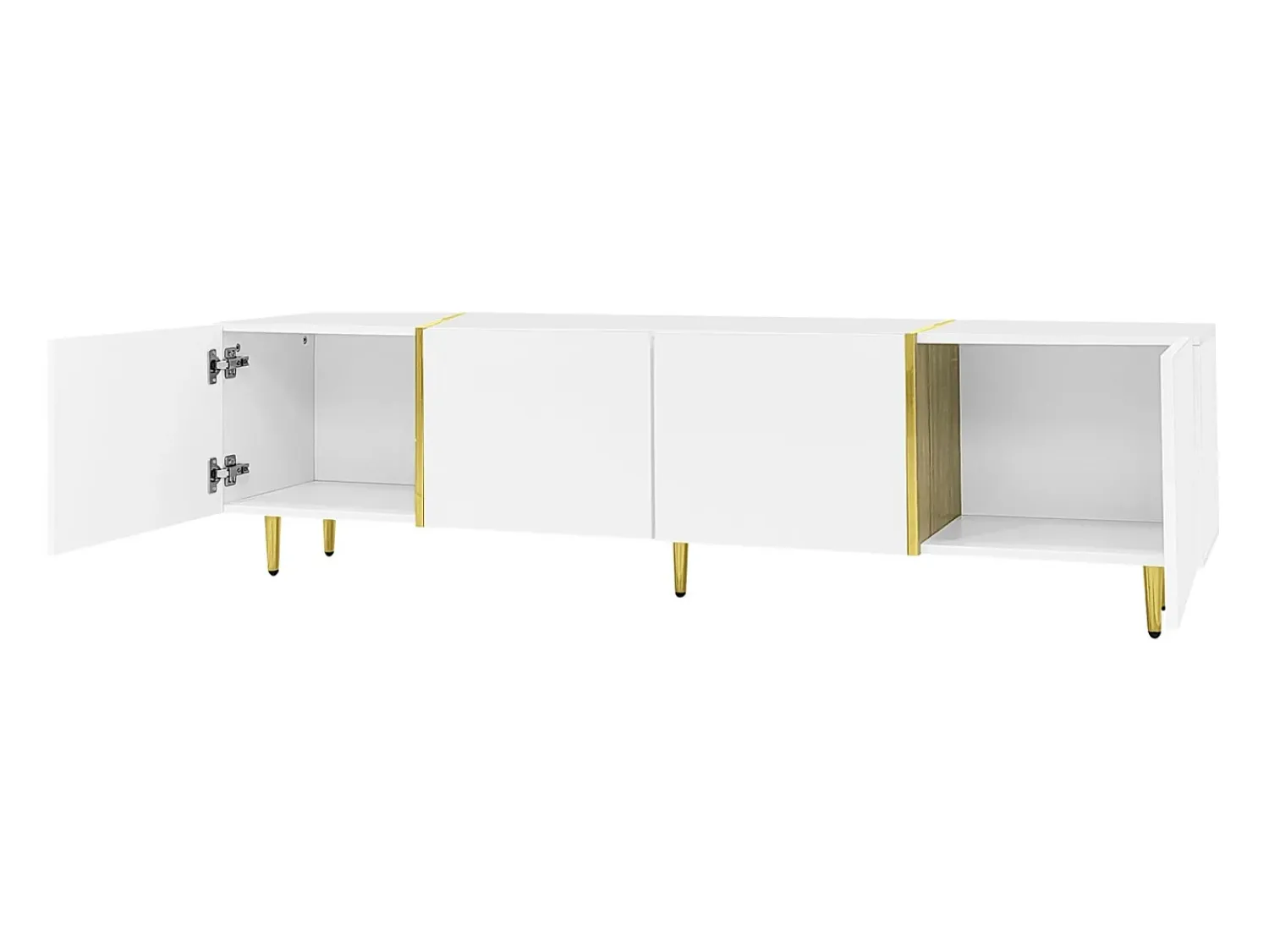 Móvel TV 170x35x46cm - Móvel brilhante com 4 portas - moderno e simples - MDF Branco