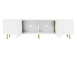 Móvel TV 170x35x46cm - Móvel brilhante com 4 portas - moderno e simples - MDF Branco