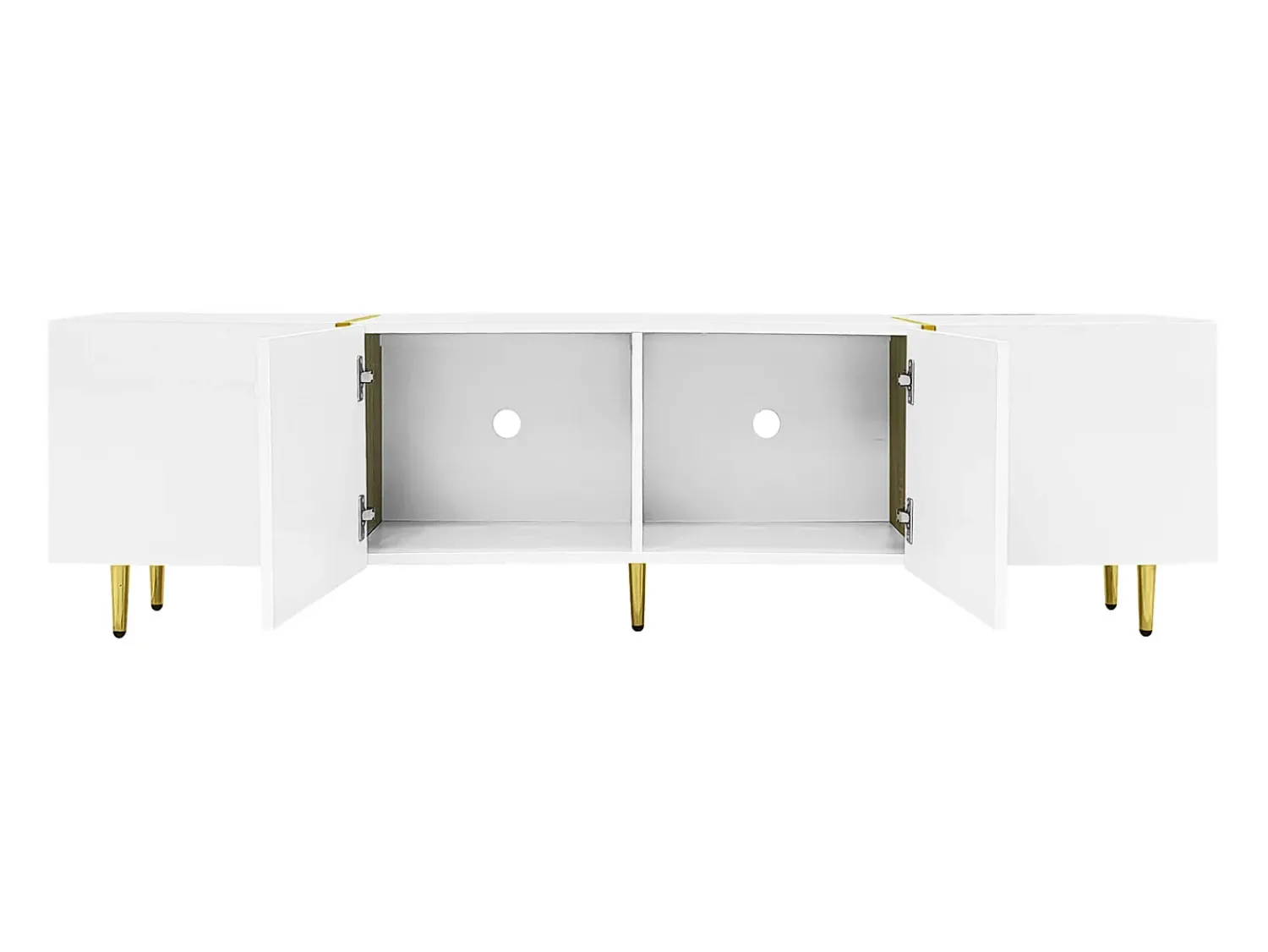 Móvel TV 170x35x46cm - Móvel brilhante com 4 portas - moderno e simples - MDF Branco