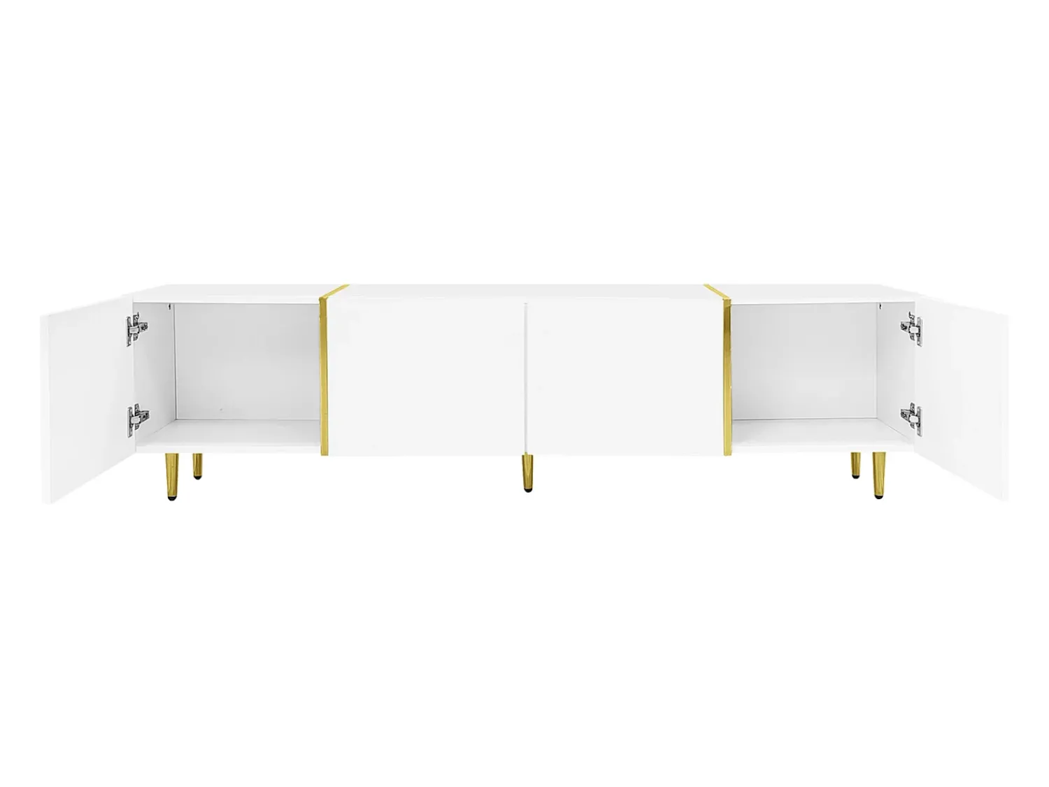 Móvel TV 170x35x46cm - Móvel brilhante com 4 portas - moderno e simples - MDF Branco