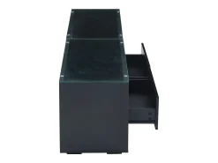 Best Hauss Spole Móvel TV 180x40x46cm com 2 gavetas, LED incluído, corpo em lacado Preto