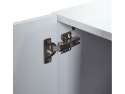 Móvel De Tv|Hauss Spole Móvel TV 180x40x46,5cm com 4 portas e 1 prateleira de vidro, LED incluído, branco e cinza Cinzento