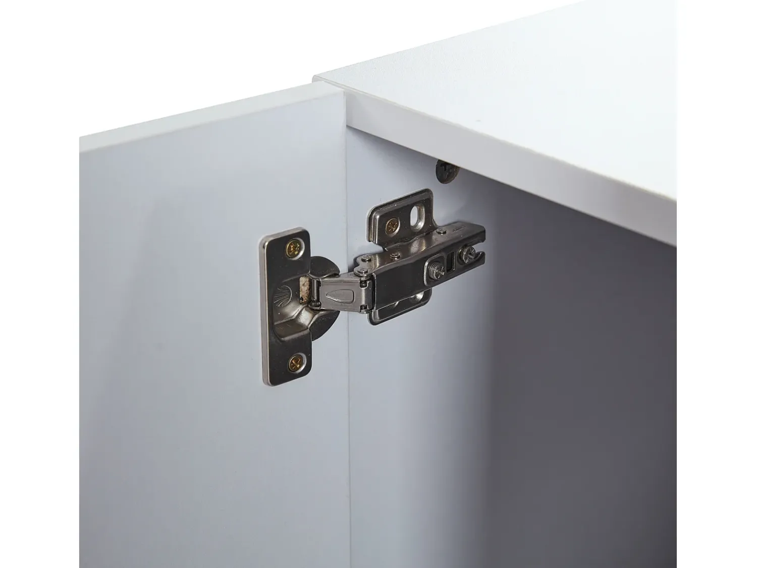 Móvel De Tv|Hauss Spole Móvel TV 180x40x46,5cm com 4 portas e 1 prateleira de vidro, LED incluído, branco e cinza Cinzento
