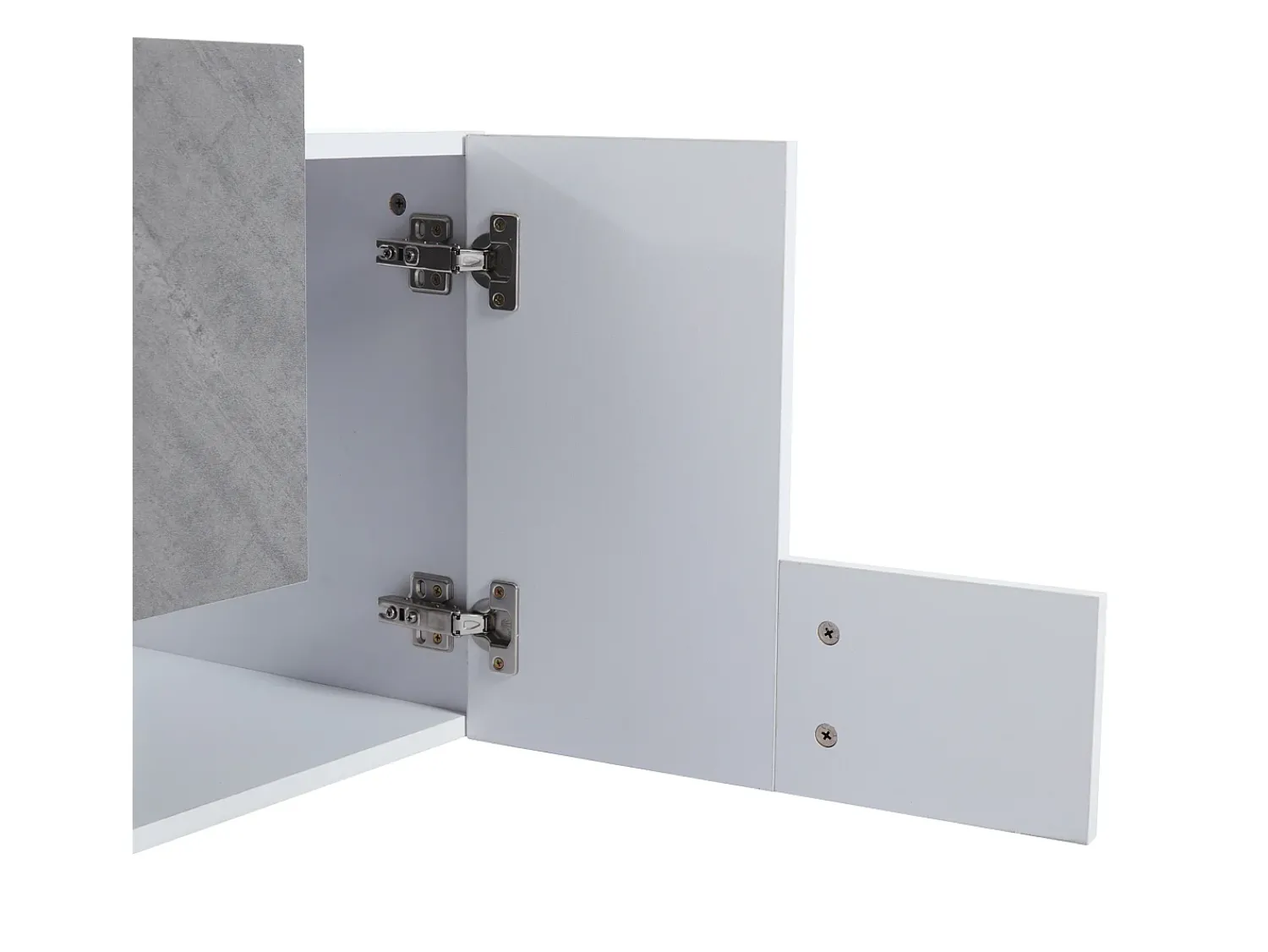 Móvel De Tv|Hauss Spole Móvel TV 180x40x46,5cm com 4 portas e 1 prateleira de vidro, LED incluído, branco e cinza Cinzento