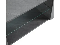 Móvel De Tv|Hauss Spole Móvel TV 180x40x46,5cm com 4 portas e 1 prateleira de vidro, LED incluído, branco e cinza Cinzento