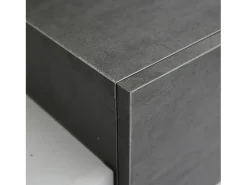 Clearance Hauss Spole Móvel TV 180x40x45cm com 4 portas e 2 gavetas, LED incluído, tampo em folheado de concreto cinza, branco Cinzento