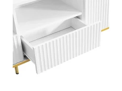 Móvel TV 165x36x55cm, com 2 portas, 2 gavetas e 2 compartimentos, pés e orla dourados,^ Móvel De Tv