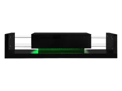 Hauss Spole Móvel TV 181x38x38cm com 2 portas e 4 prateleiras de vidro, LED incluído,^ Móvel De Tv