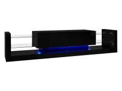 Hauss Spole Móvel TV 181x38x38cm com 2 portas e 4 prateleiras de vidro, LED incluído,^ Móvel De Tv