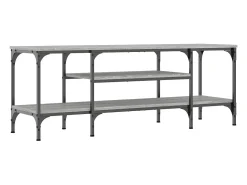 Móvel De Tv* Móvel TV 121x35x45cm derivados de madeira/ferro sonoma PT988599 Cinzento