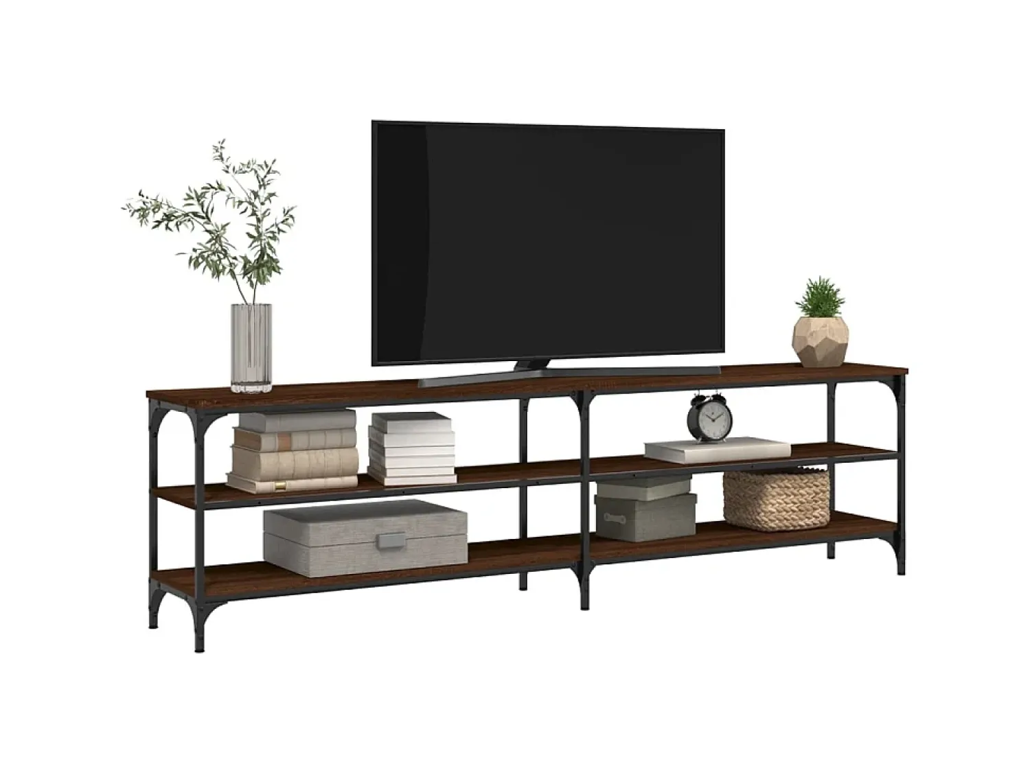 Móvel De Tv* Móvel TV 180x30x50cm derivados madeira/metal carvalho PT694061 Castanho