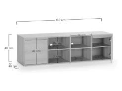 Móvel De Tv|VS Venta-stock Móvel TVTori 2 portas, cor carvalho, 160 cm Castanho