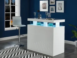 Vente-unique Móvel/bar FABIO - MDF lacado , luzes LED, 2 nichos^ Móvel De Bar