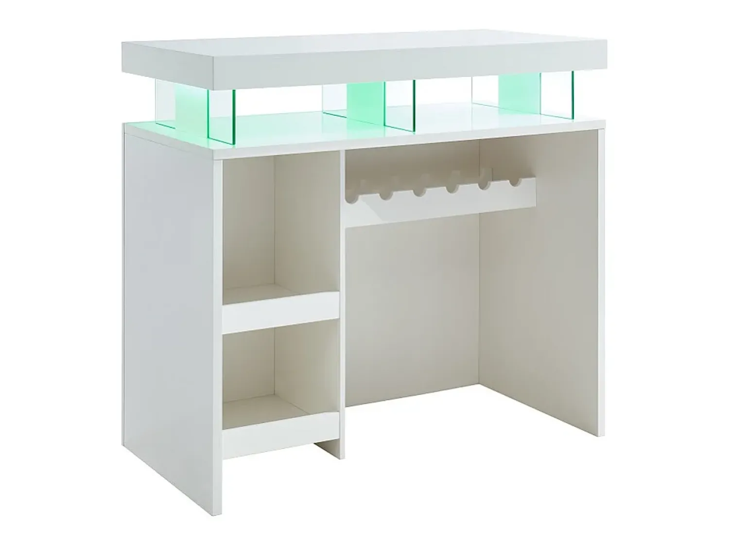 Vente-unique Móvel/bar FABIO - MDF lacado , luzes LED, 2 nichos^ Móvel De Bar