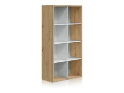 Prateleira|Calicosy Noa 8 Prateleiras Carvalho Nodi Branco Artik Estilo Nórdico Natural claro / Branco