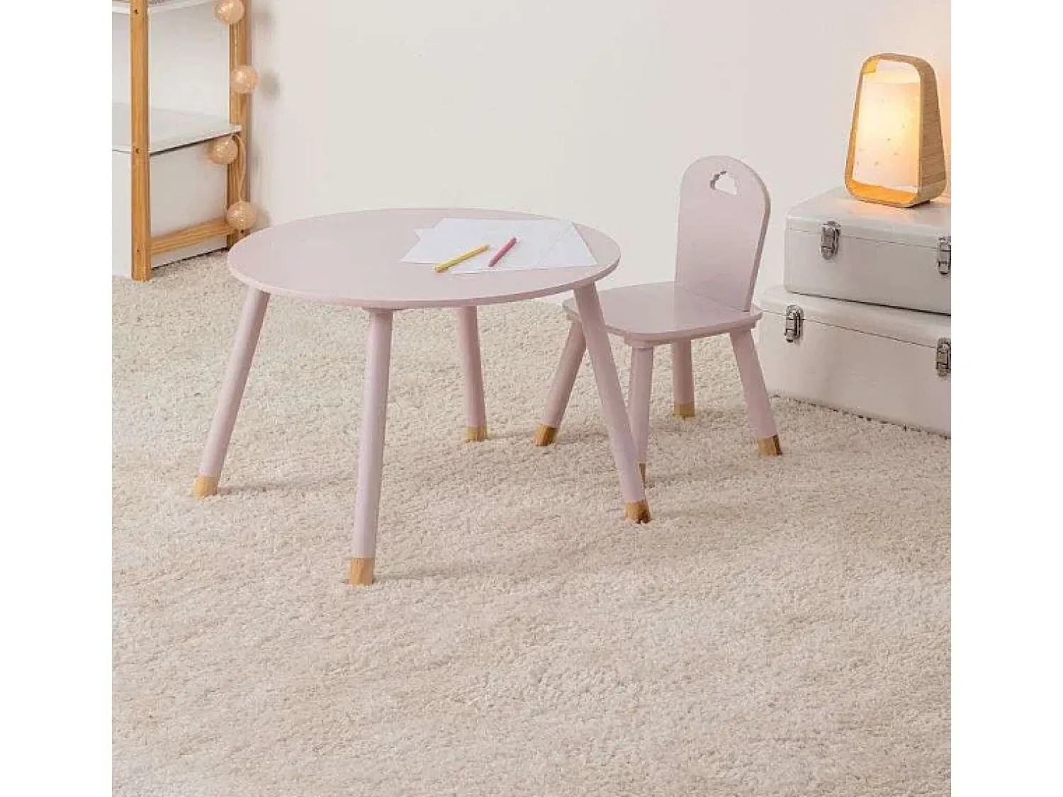 Mesa De Apoio*Atmosphera Nordic Kids tabela 43x60øcm Rosa