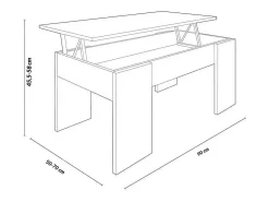 Saldosystocks Oferta: Sofá-Cama Chaise Longue XS Cinza + Mesa de Centro Branco e Cimento^ Sofá