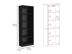 Biblioteca*TuHome Oracle - Conjunto de sala de estar de 3 peças com 3 estantes, Wengué Castanho chocolate