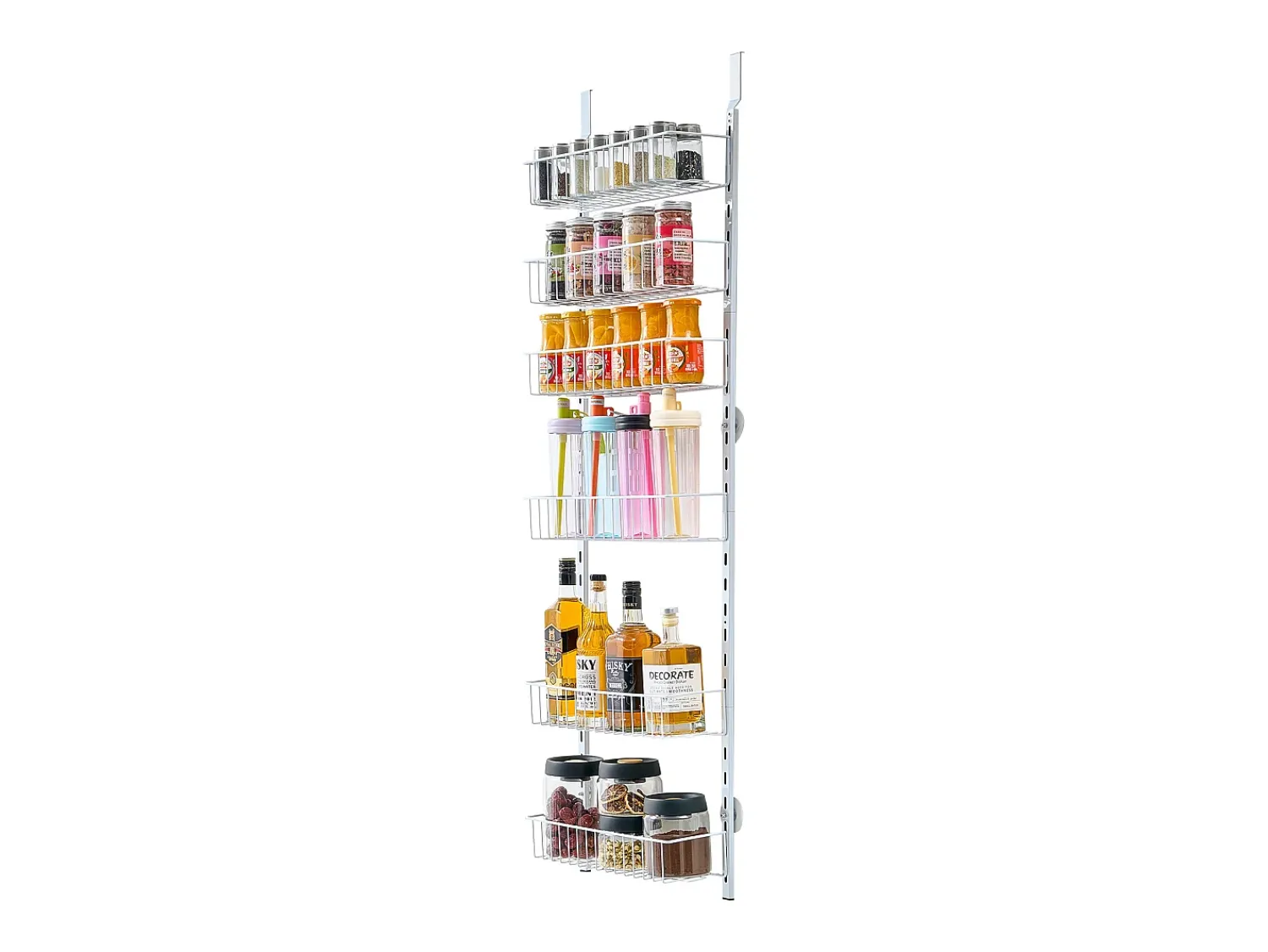 Best Organizador de Despensa SucceBuy, com Prateleiras Suspensas de 6 Níveis, para Cozinha, Despensa, Sala de Estar Branco