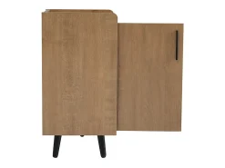 Discount DripeX Organizador de sapatos - com 3 portas e banco sapateiro - para Sala, Corredor - 100x34x69cm Natural escuro