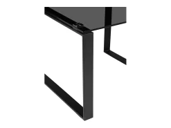Mesa De Apoio|Loft24 Otis | Mesa de apoio com vidro fumado e pernas pretas Preto