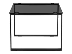 Mesa De Apoio|Loft24 Otis | Mesa de apoio com vidro fumado e pernas pretas Preto