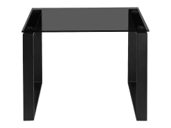 Mesa De Apoio|Loft24 Otis | Mesa de apoio com vidro fumado e pernas pretas Preto
