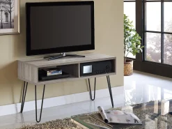 New Dorel Home Owen | Suporte para televisão Retro em carvalho desgastado Cinzento