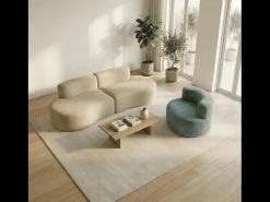 Sofá| Pack Lounge sofá e poltrona - areia e sálvia Bege