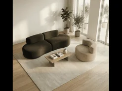 Pack Lounge sofá e poltrona - chocolate e areia^ Sofá
