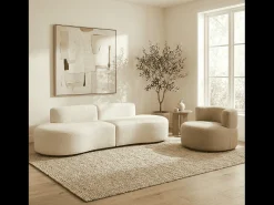 Pack Lounge sofá e poltrona - branco e areia^ Sofá