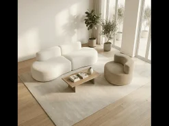 Pack Lounge sofá e poltrona - branco e areia^ Sofá