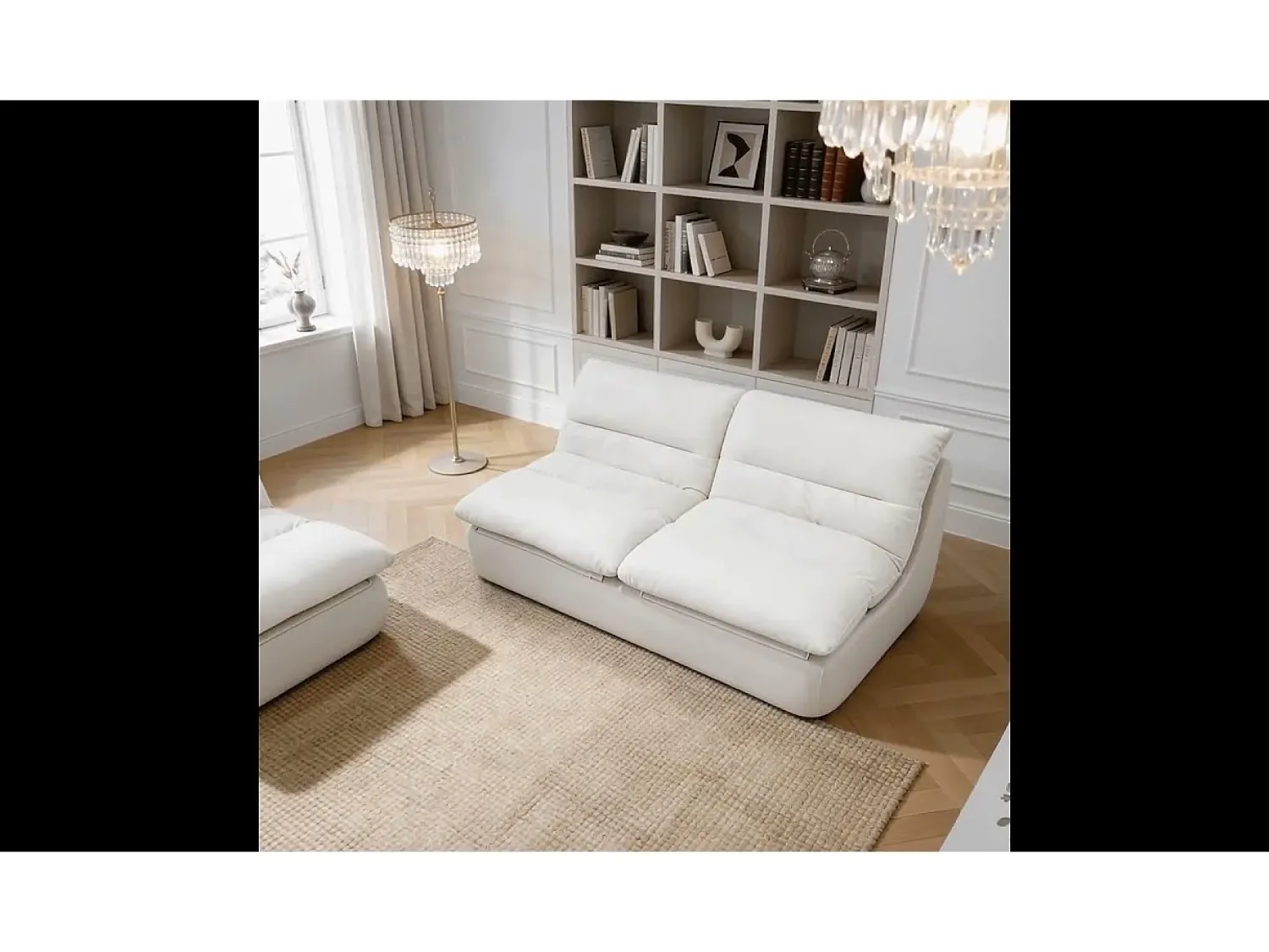 Sofá| Pack Nuvia Living 3 lugares - branco e branco Branco sujo