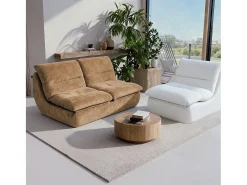 Sofá| Pack Nuvia Living 3 lugares - areia e branco Bege