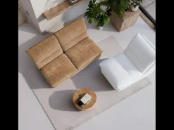 Sofá| Pack Nuvia Living 3 lugares - areia e branco Bege