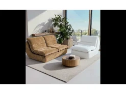 Sofá| Pack Nuvia Living 3 lugares - areia e branco Bege