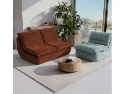 Pack Nuvia Living 3 lugares - chocolate e sálvia^ Sofá