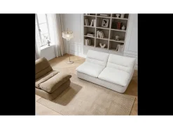Pack Nuvia Living 3 lugares - branco e areia^ Sofá