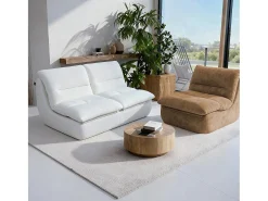 Pack Nuvia Living 3 lugares - branco e areia^ Sofá