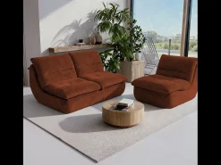 Pack Nuvia Living 3 lugares - chocolate e chocolate^ Sofá